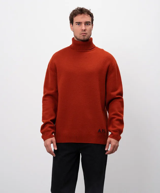 A.P.C Maglione Walter in lana arancione WVBDKM23248