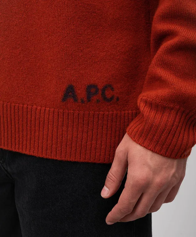 A.P.C Maglione Walter in lana arancione WVBDKM23248