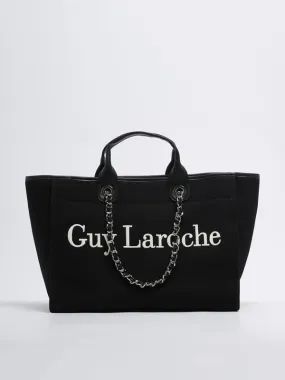 Borsa donna Guy Laroche Corinne large in canvas Nero