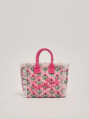 Borsa donna MC2 Saint Barth Vanity Mini in tela di cotone Rosa-Floreale