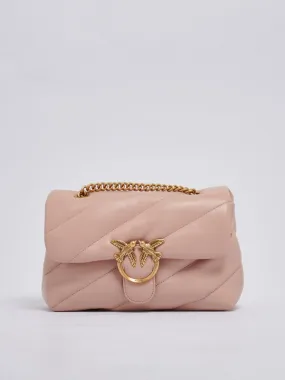 Borsa donna Pinko Classic Love Bag Puff in pelle Cipria