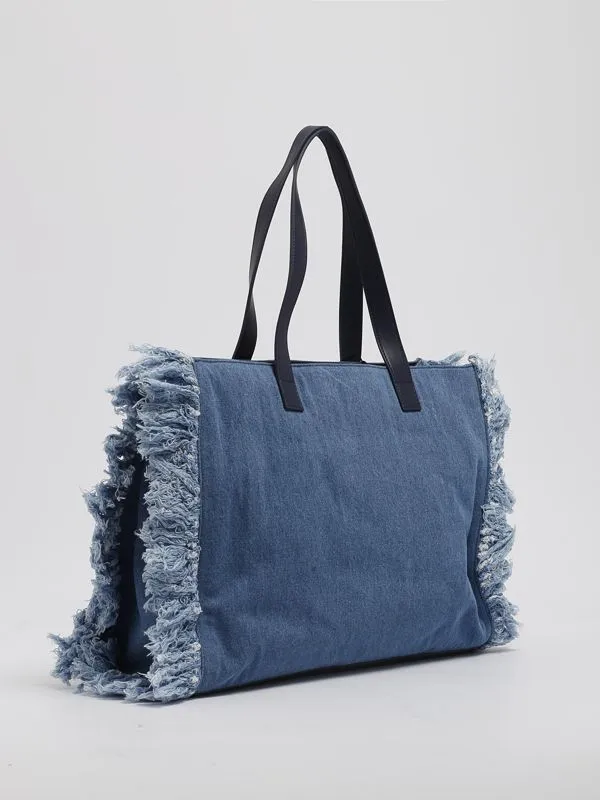 Borsa donna Twinset in denim ed ecopelle large Denim