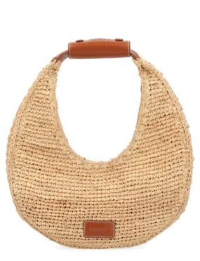 Borsa Staud Moon Raffia Bag color naturale