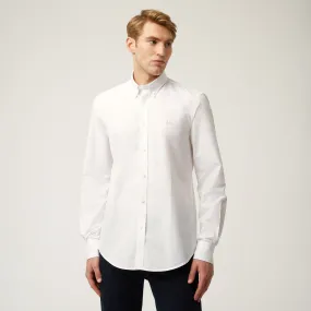 Camicia Essentials in cotone tinta unita in Bianco: Collezione Uomo Di Lusso | Harmont & Blaine®