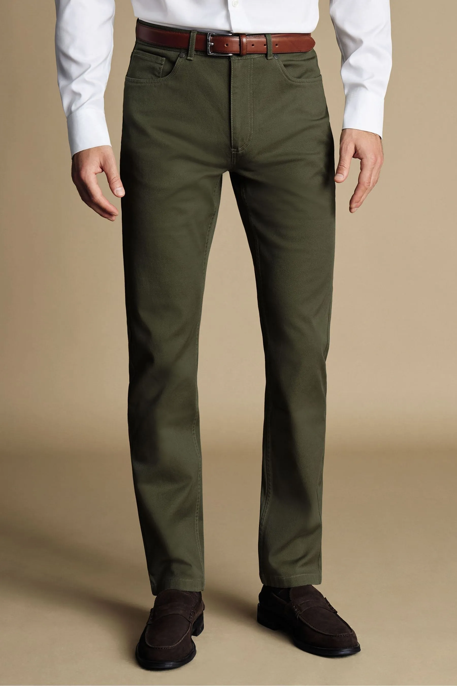 Charles Tyrwhitt - Vestibilità attillata / Slim Jeans in twill con 5 tasche