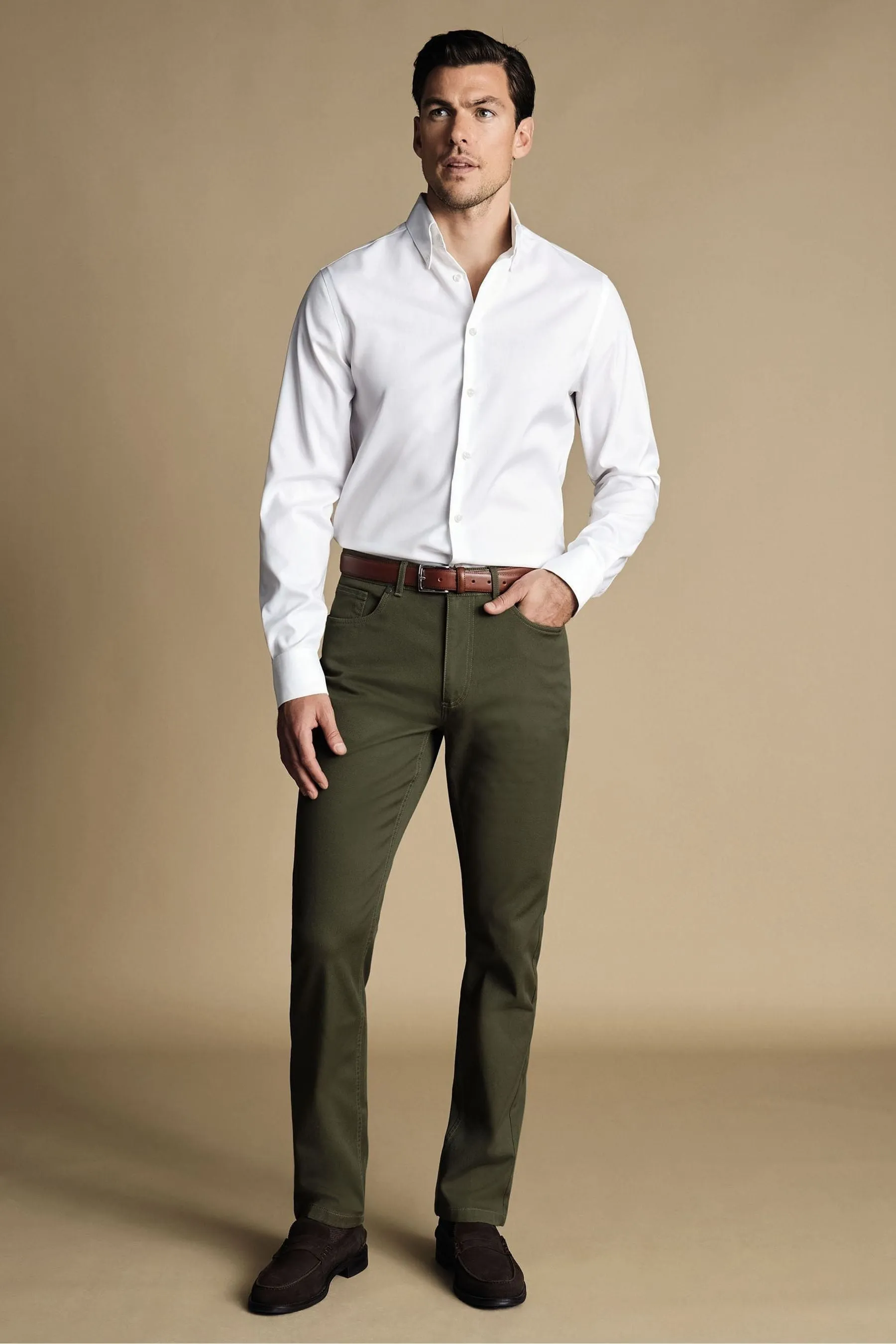 Charles Tyrwhitt - Vestibilità attillata / Slim Jeans in twill con 5 tasche