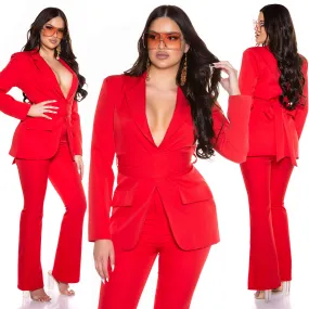 Completo tailleur rosso elegante SET019