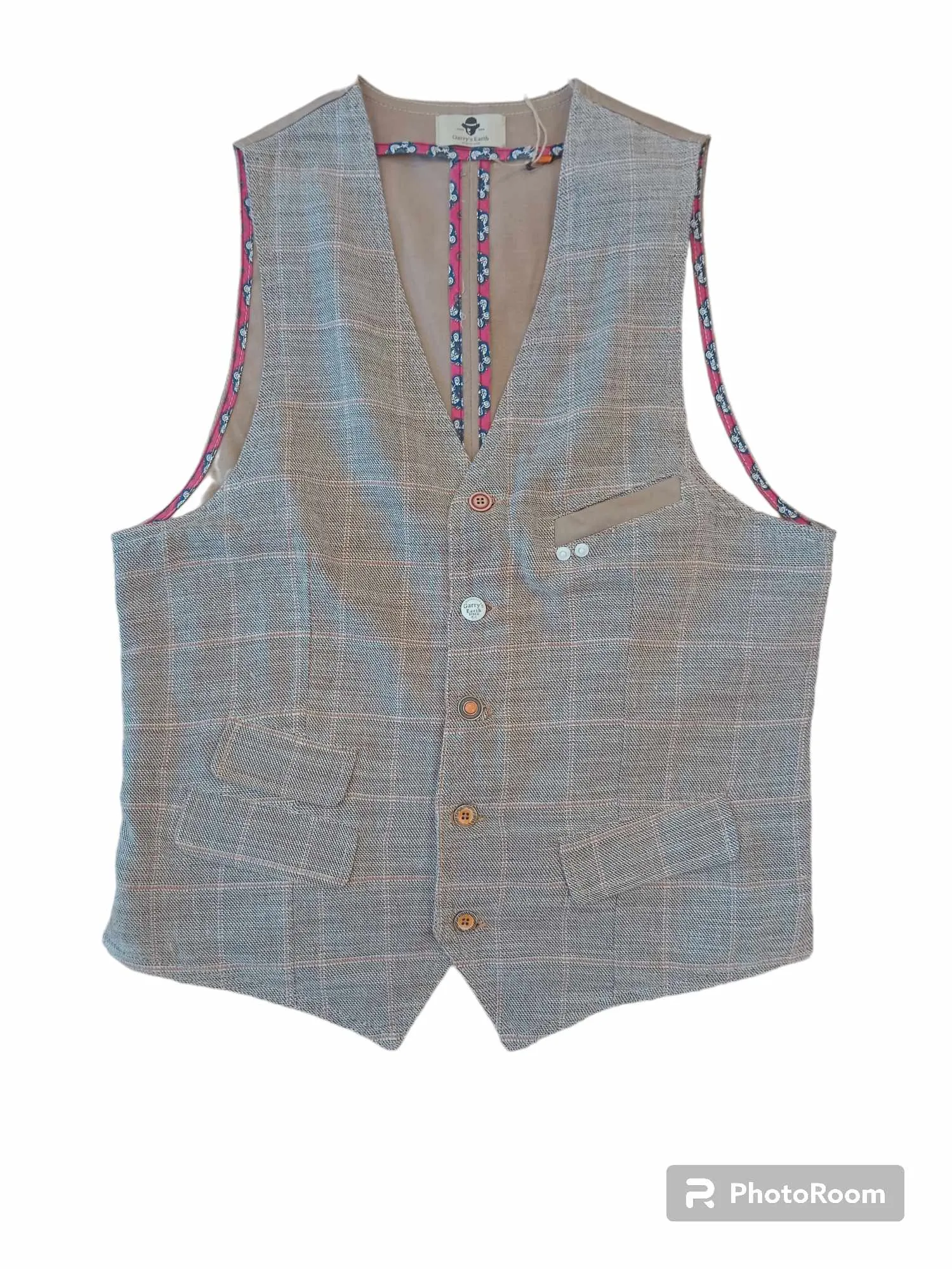 GARRY’S EARTH Gilet uomo vintage madras ZOD DIS 19