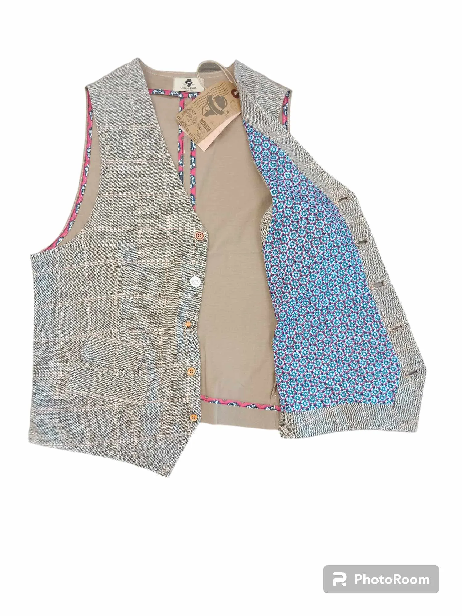 GARRY’S EARTH Gilet uomo vintage madras ZOD DIS 19