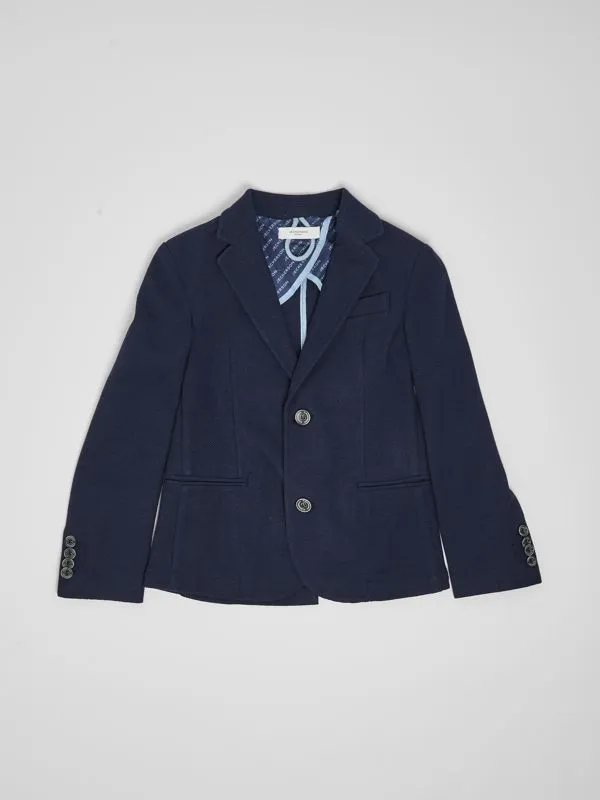 Giacca bambino Jeckerson in lino e cotone stretch Blu