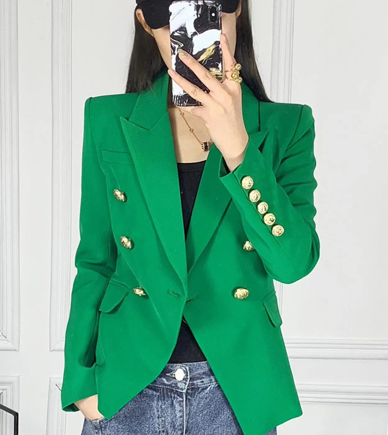 Harleyfashion Classic Design Donna Blazer casual stile elegante Tinta unita Slim Blazer verde autunno Blaze di alta qualità