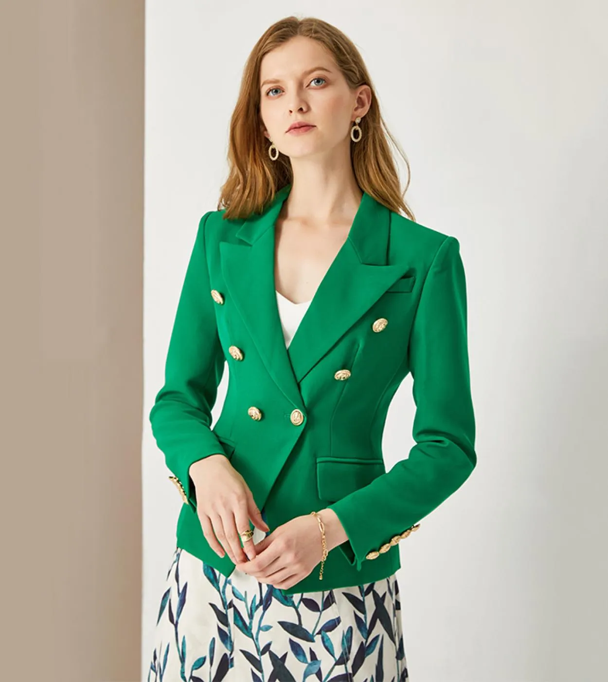 Harleyfashion Classic Design Donna Blazer casual stile elegante Tinta unita Slim Blazer verde autunno Blaze di alta qualità