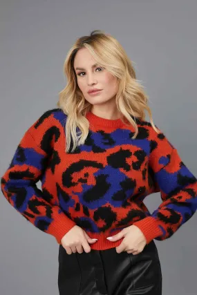 MAGLIONE JACQUARD ANIMALIER RED