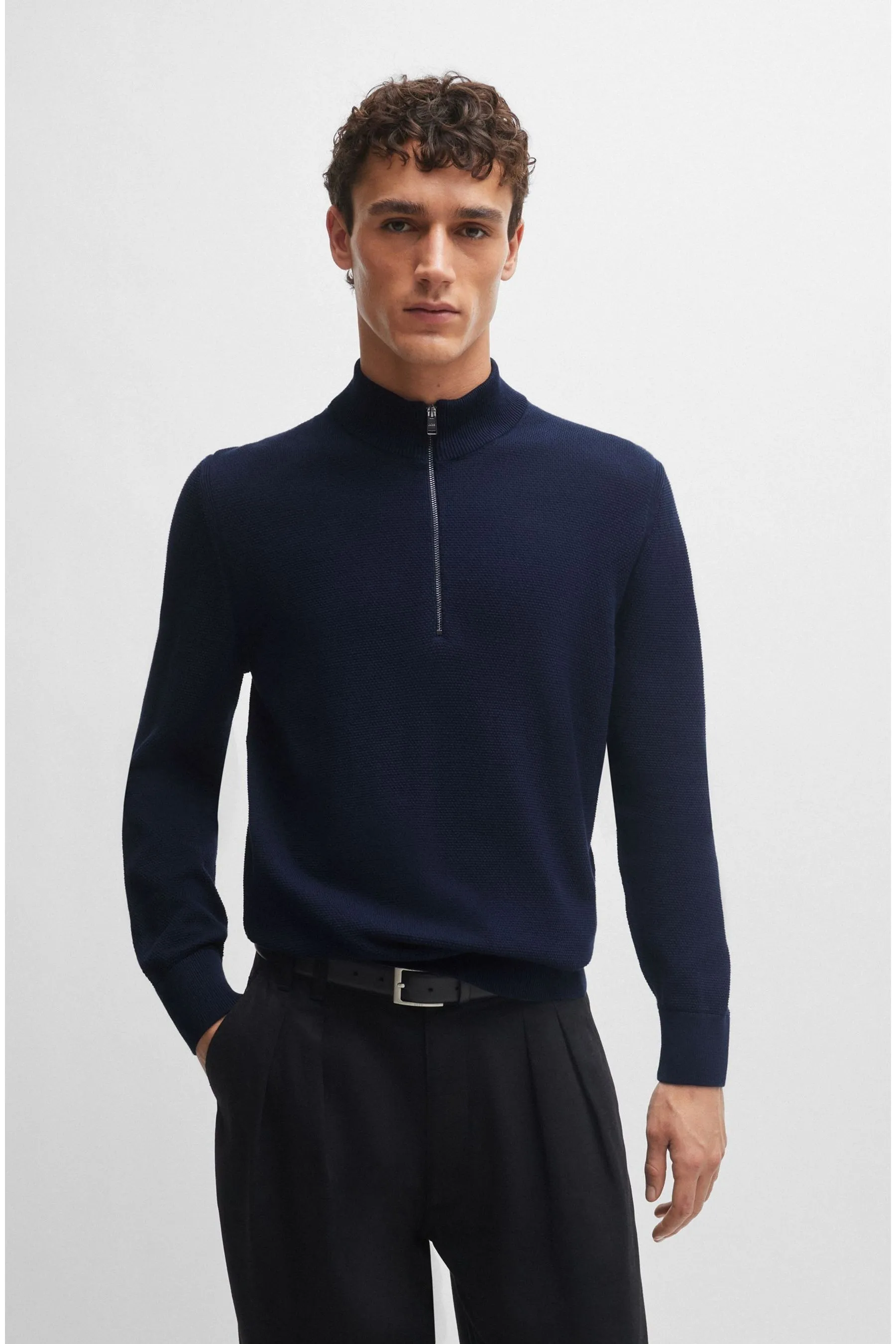 Maglione lavorato a maglia BOSS Quarter Zip Premium    