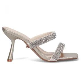 Mules Slingback Twenty Four Haitch Sadira platino con strass