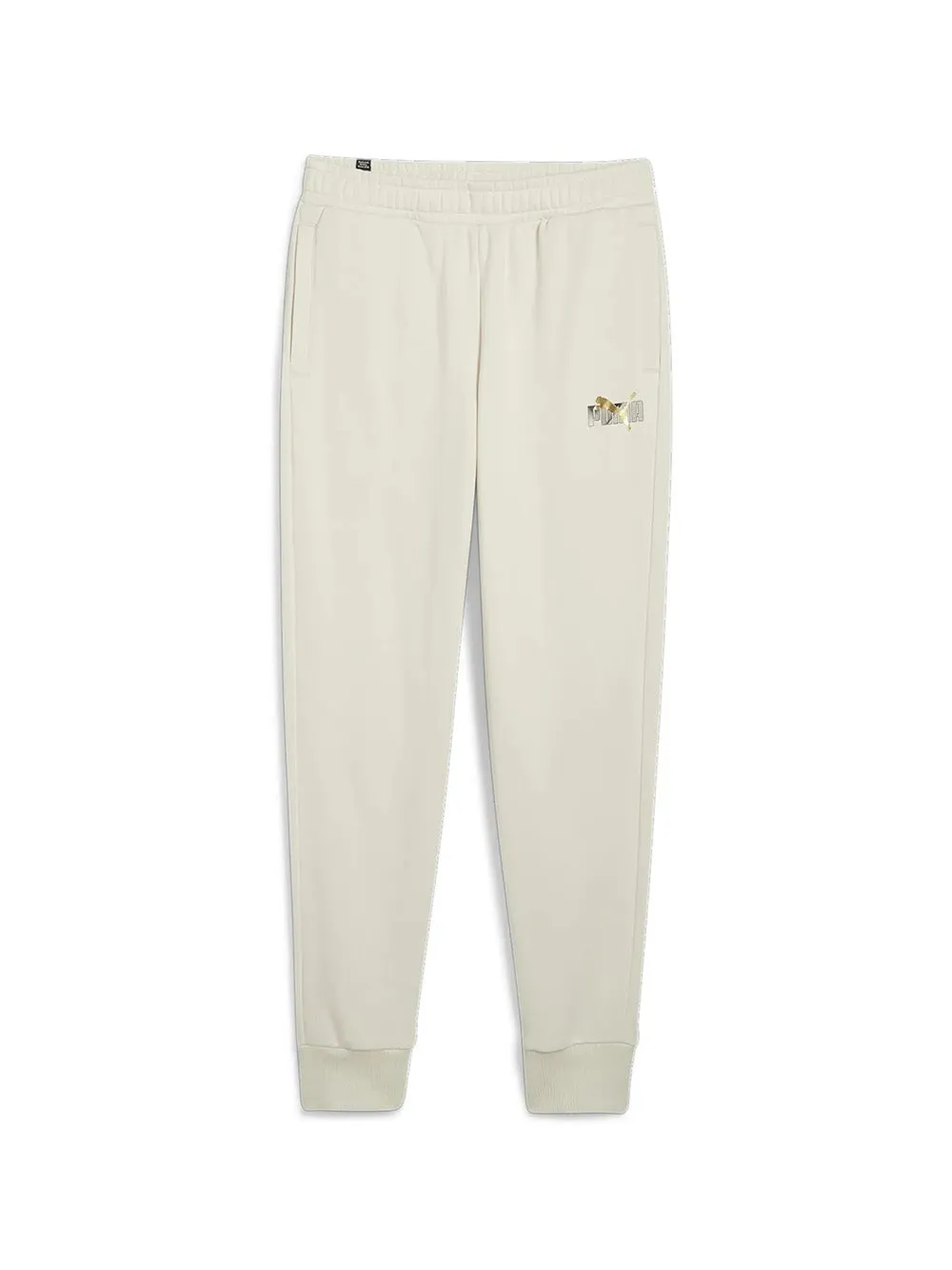 Pantalone Puma in felpa panna Logo Lab 681853-87