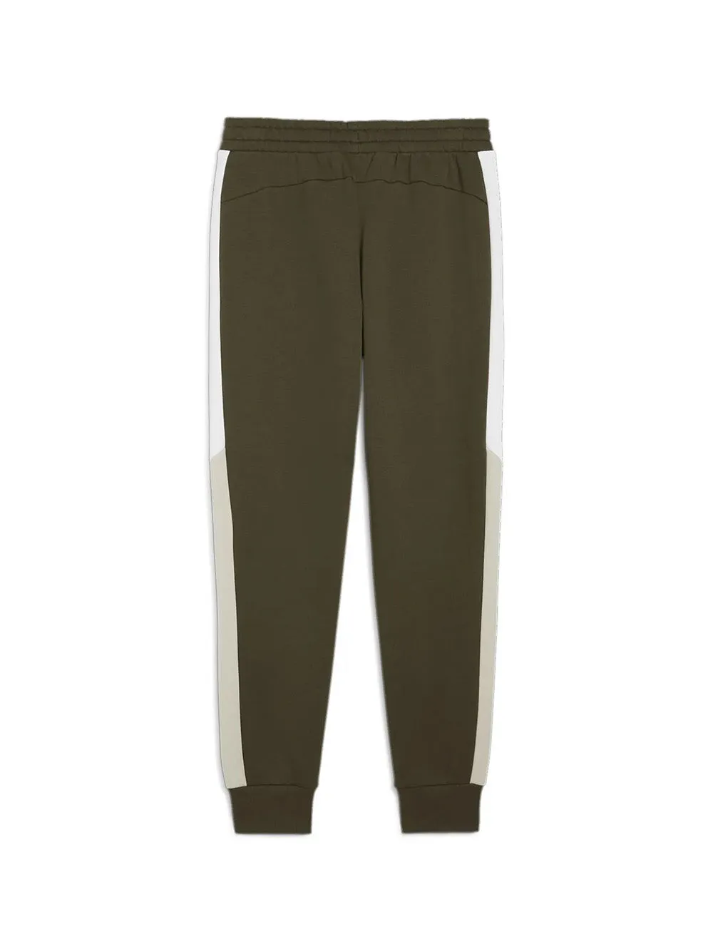 Pantalone Puma in felpa Power Colorblock verde beige bianco 681735-70