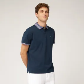 Polo Con Stampa A Contrasto in Blu Navy: Polo Di Lusso | Harmont & Blaine®