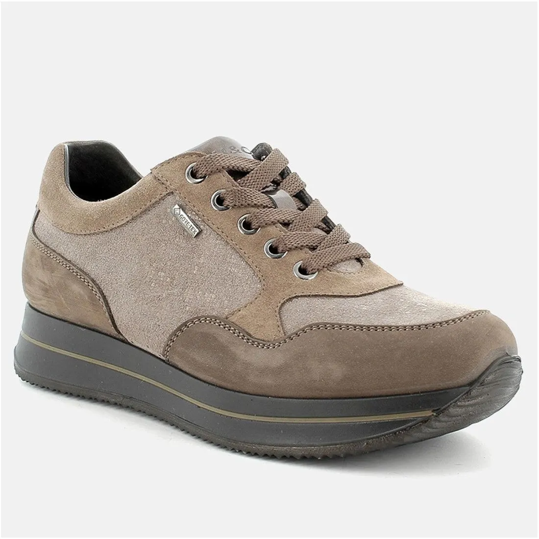 Scarpa sportiva donna Igi&Co beige effetto pixel con gore-tex