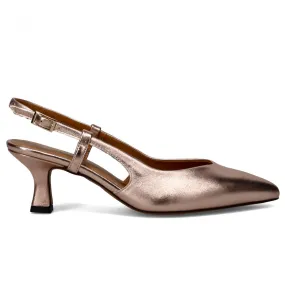 Slingback Brera rame in pelle sfoderata con tacco basso