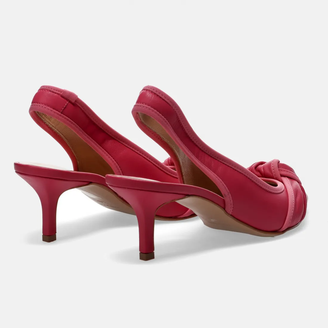 Slingback Sangiorgio fucsia in pelle con tacco medio