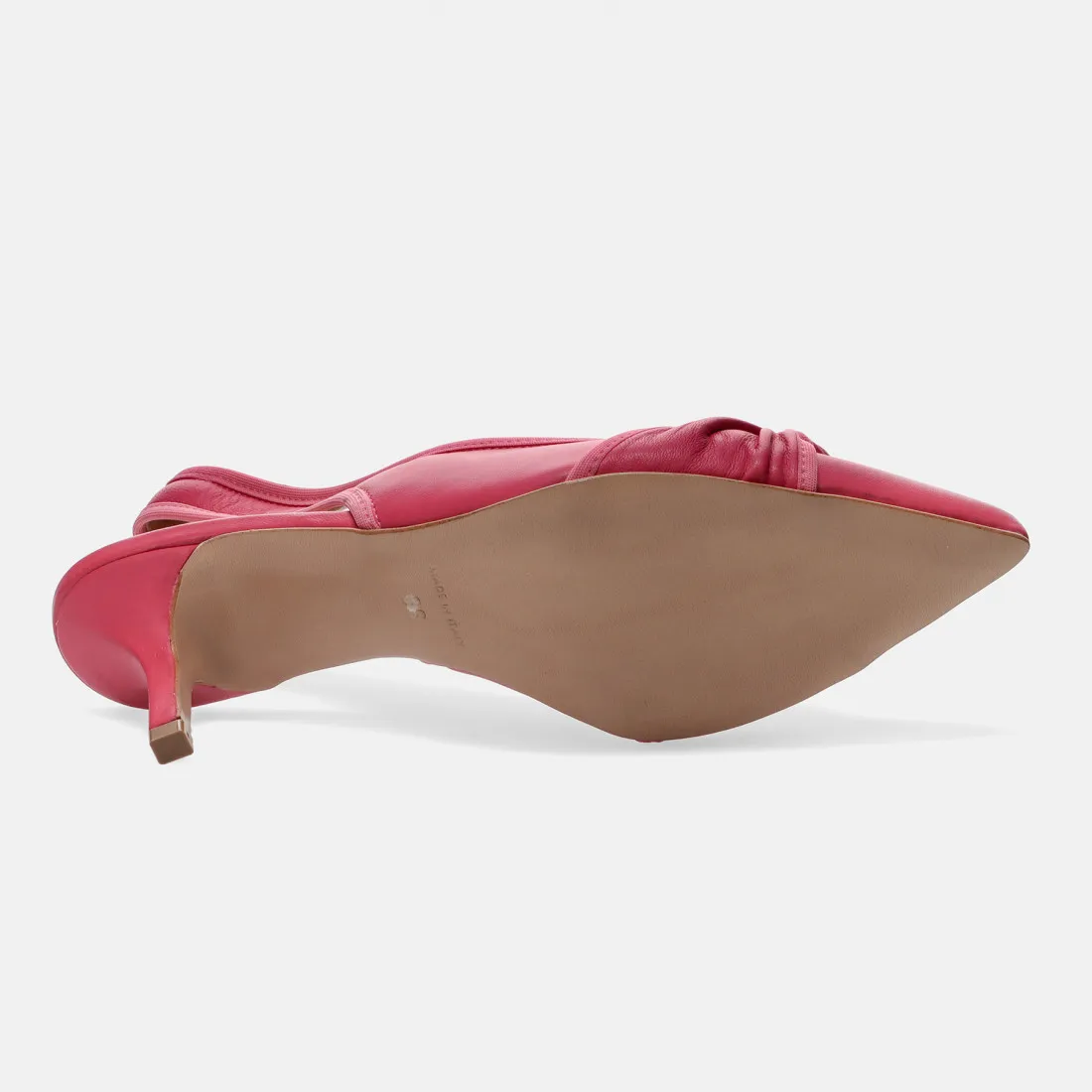 Slingback Sangiorgio fucsia in pelle con tacco medio