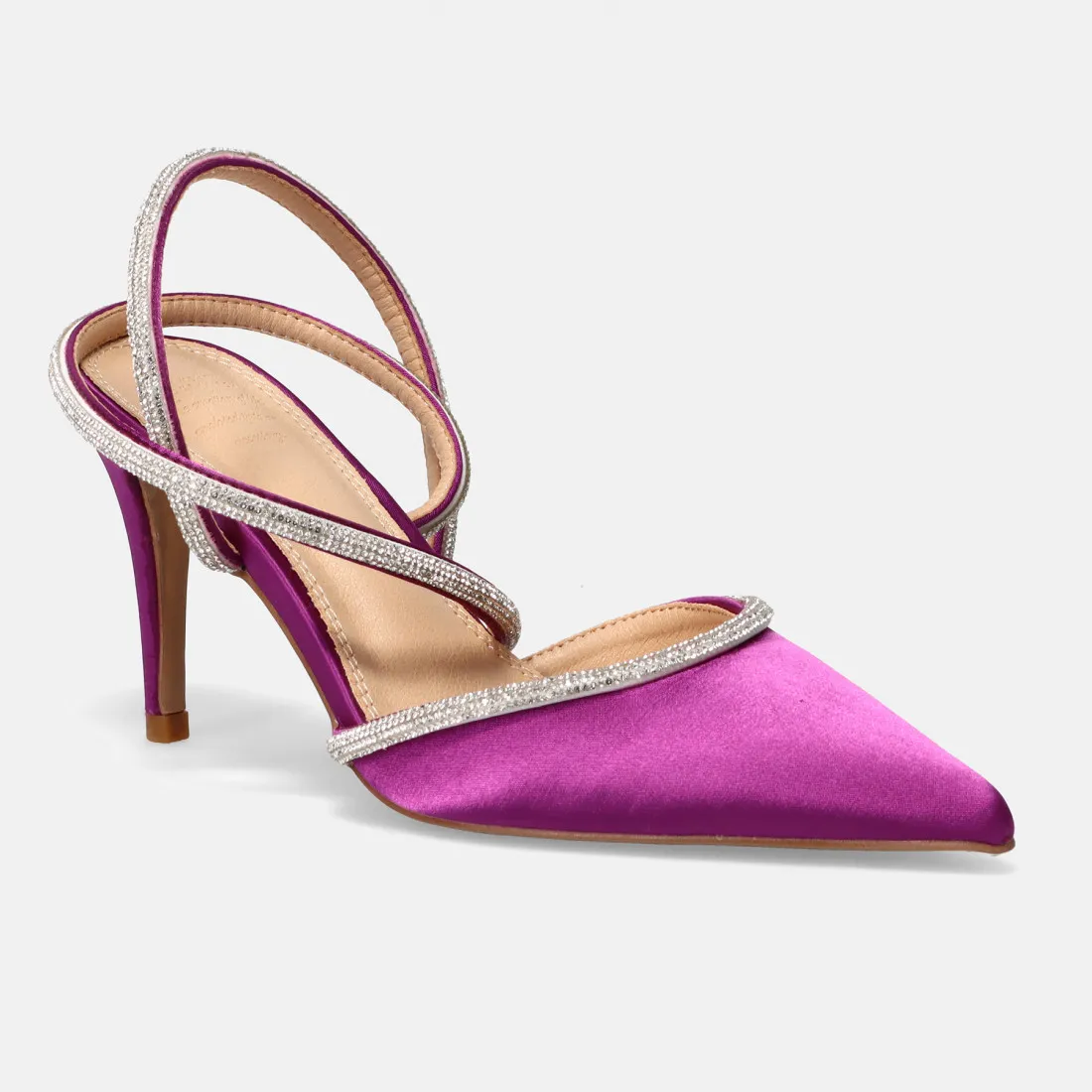 Slingback Twenty Four Haitch Zahra viola in raso