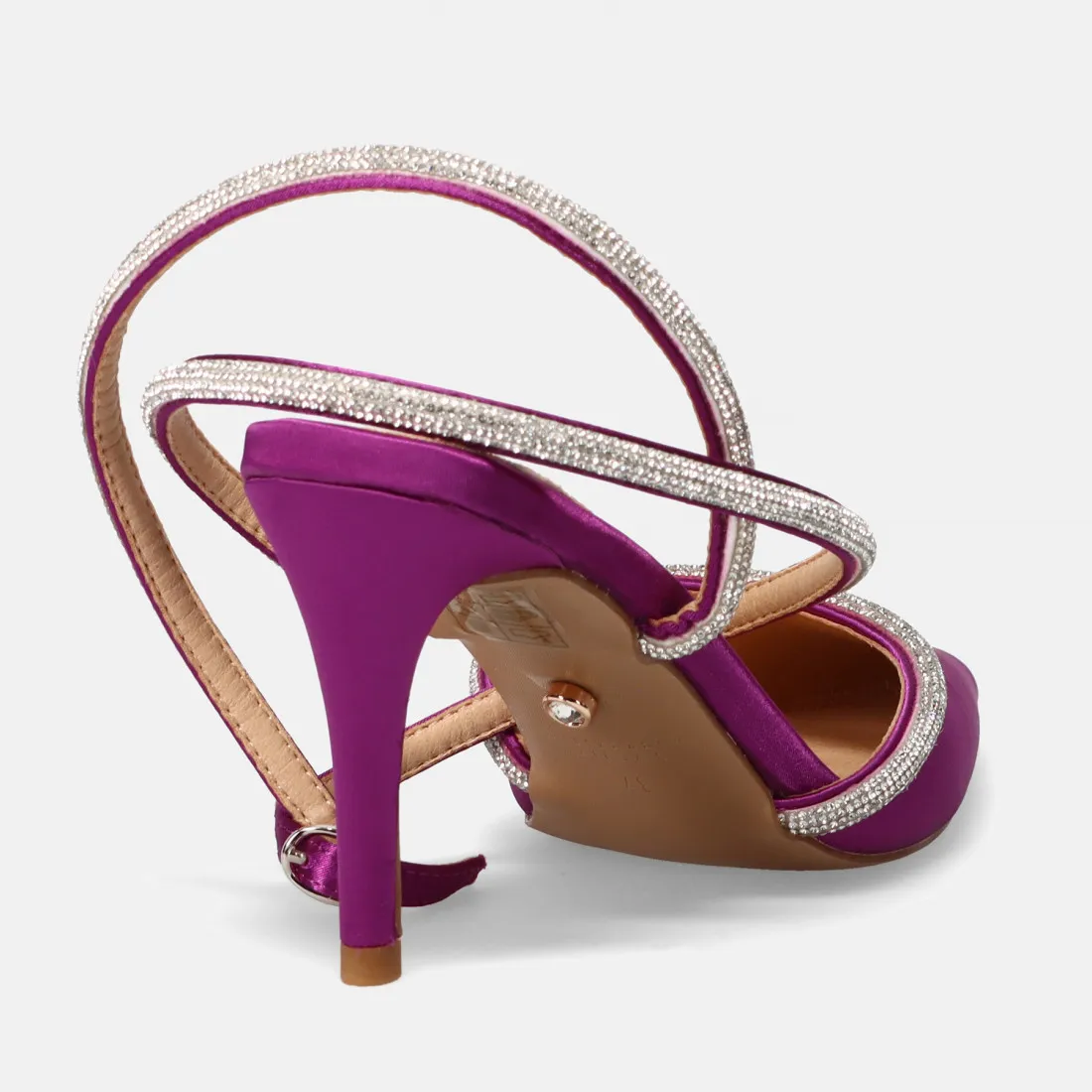 Slingback Twenty Four Haitch Zahra viola in raso