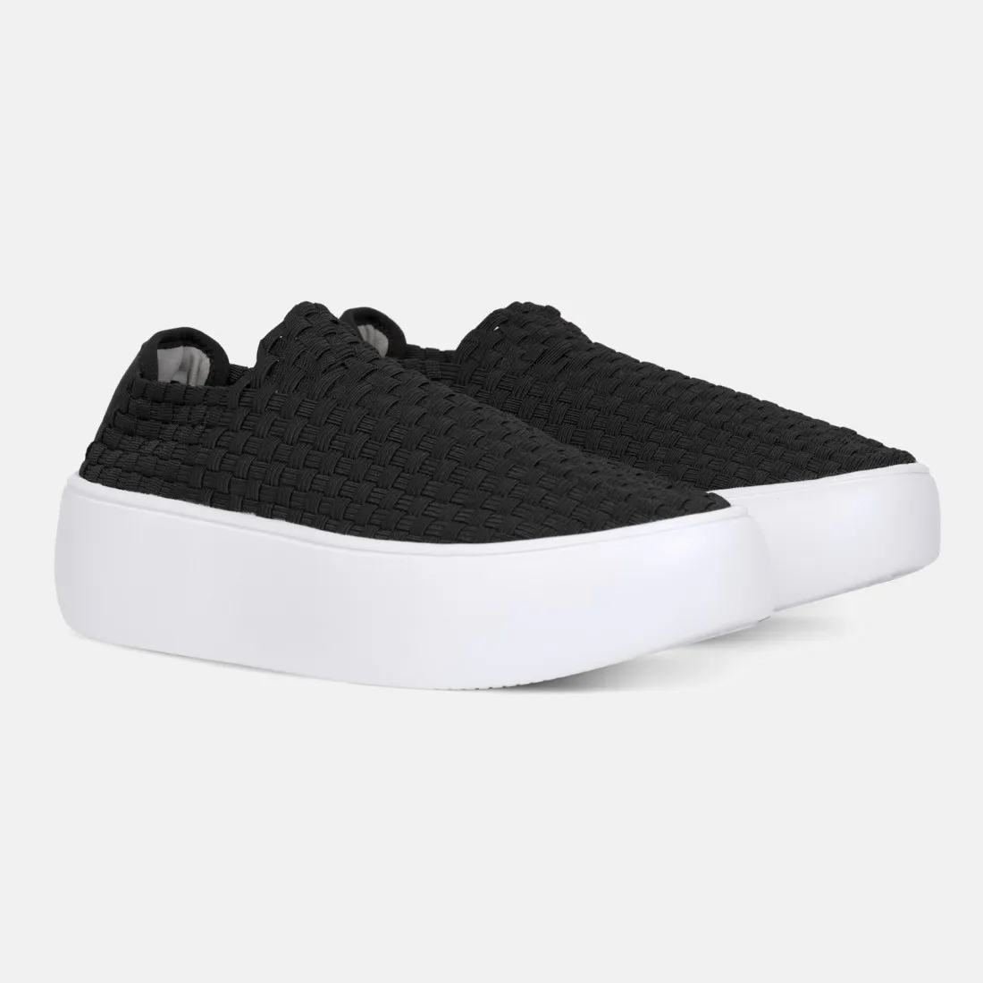 Sneaker slip on Fessura Cloud Net nera in elastico intrecciato