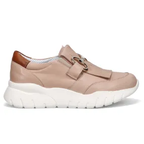 Sneaker slip on Philosophy beige con frangia e morsetto