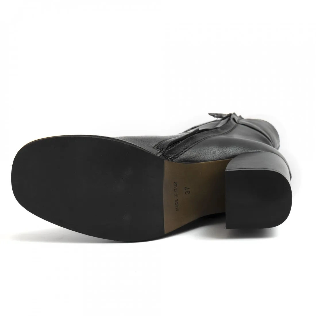 Stivaletto Zoe Leeds in pelle nera con tacco medio