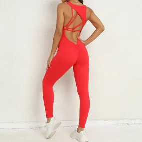 Tute da yoga senza cuciture Sport Fitness One Piece Yoga Abbigliamento da allenamento senza maniche Abbigliamento sportivo da co